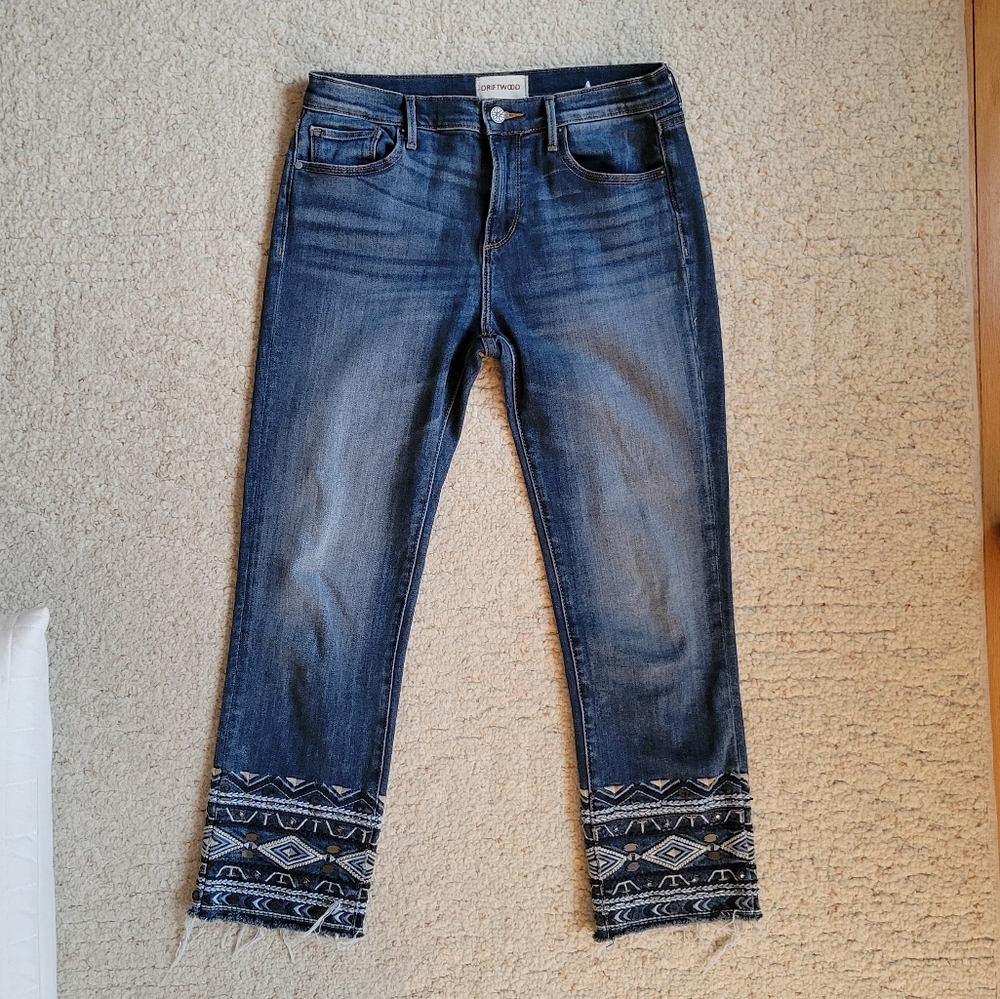 Blue Jeans with Patterned Cuffs